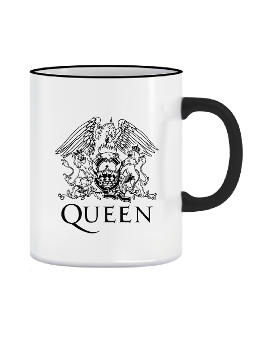 puodelis Queen vienspalvis logo